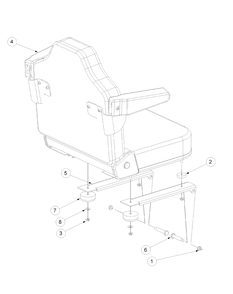 Seat Assembly Diagram and Parts List for M54-KW 53DB5DBW750-23-HP Cub Cadet Lawn Tractor